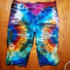 [Hand Dyed] Tie Dye Jean Shorts Size 4